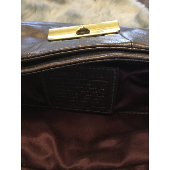 COACH Hobo Bag Kristen Metallic Shoulder Hip Length - Picture 6 of 8